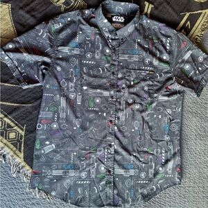 RSVLTS Star Wars Themed Gray Button-Up Shirt